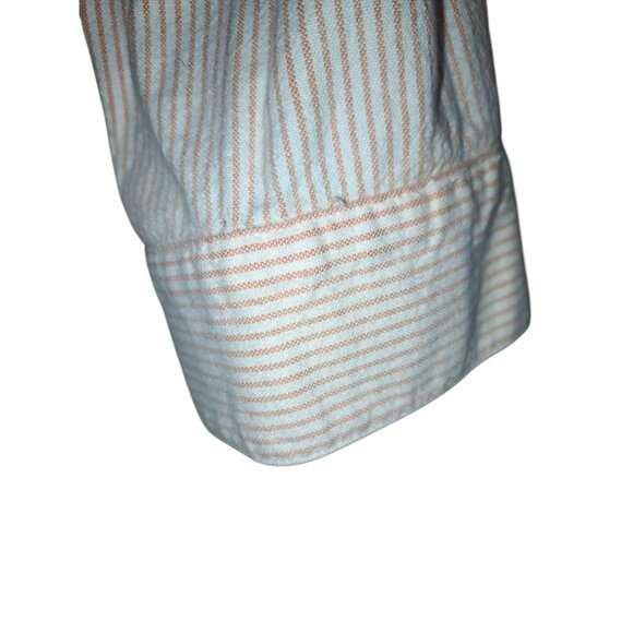 Duck Head Jeans Co. Womens Striped Button-Down Shirt M Peach/White Causal Preppy - Picture 4 of 8